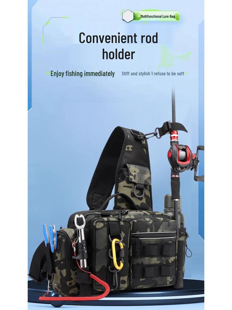 Camouflage Angel-Hüft-/Schultertasche mit Rutenhalter und Tacklebox