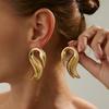Ingemark Trendy Design Irregular Fold Piercing Earrings Women 2026 New Elegant Geometric Metal Stud Earrings Party Jewelry Gift