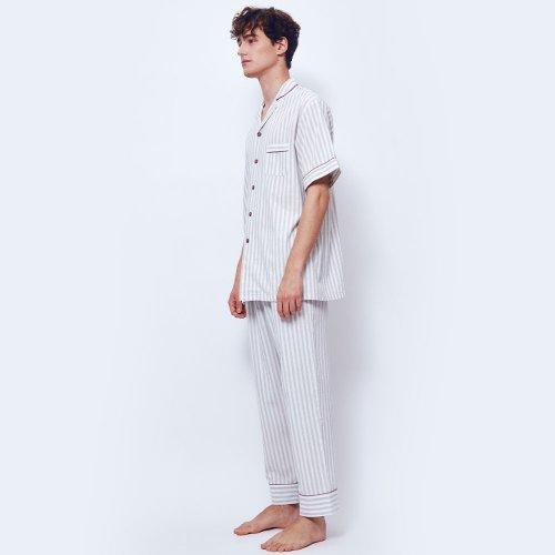 [Sunday Lounge] Men's Soft Stripe Pajama Short Set SMSAB054 [Shipped from Korea] 100% Authentic