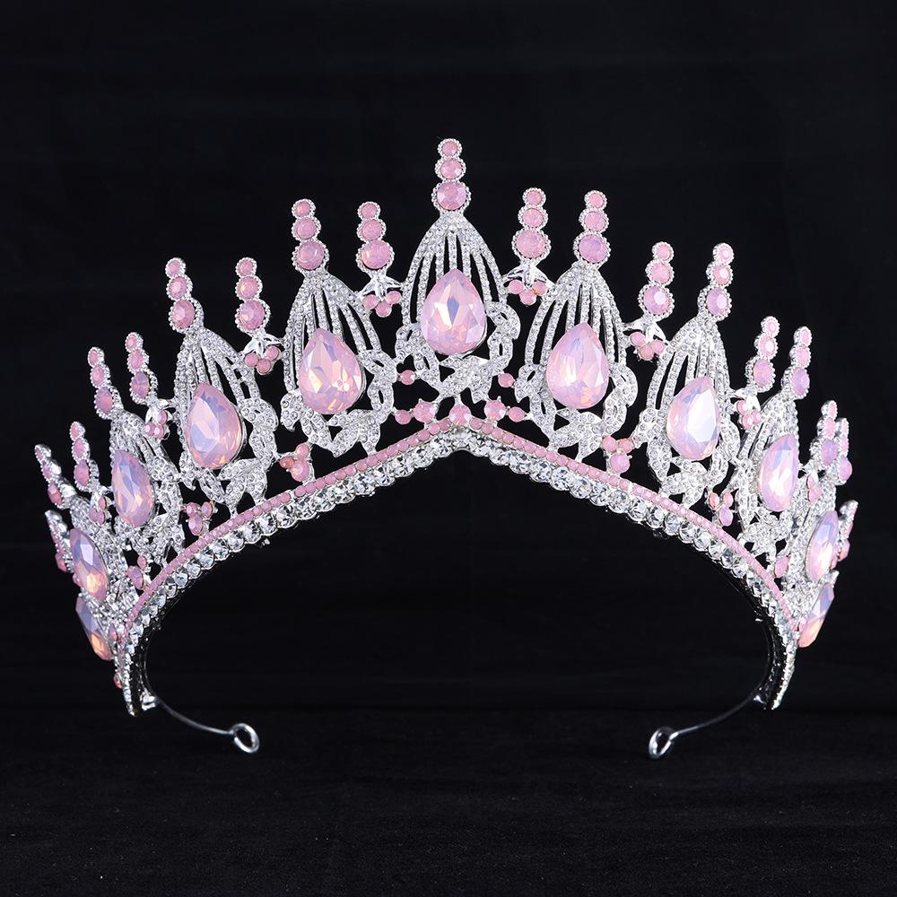 DIEZI New Gift Baroque Luxury Opal Crystal Crown For Women Girls Wedding Elegant Luxury Princess Tiara Party Hair Dress Jewelry