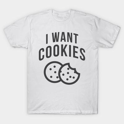 T Shirt Women I Want Cookies Harajuku Print Kawaii Tshirt Summer Short Sleeve Female T-Shirt Top Tee