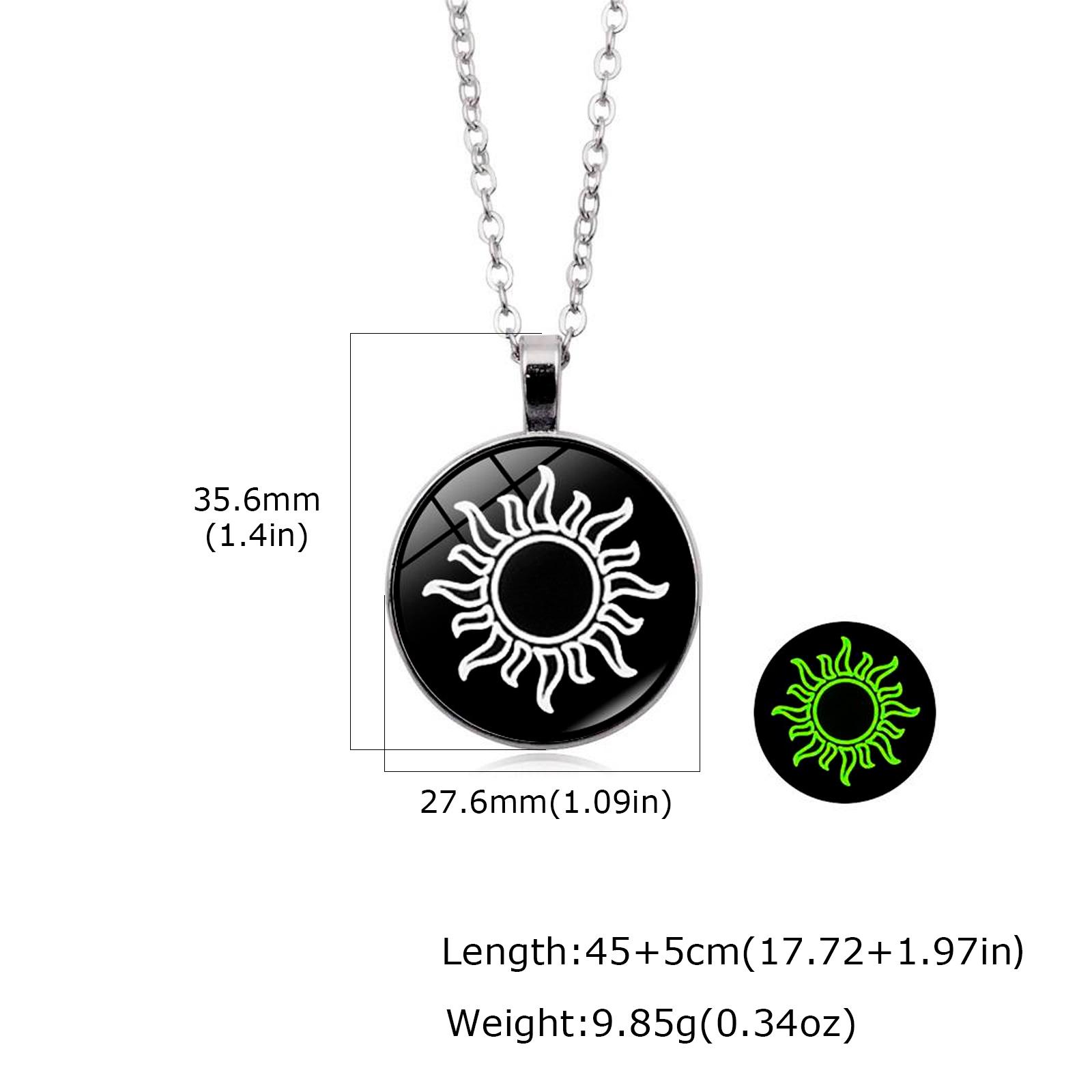 

Luminous Sun Moon Couple Necklace 2Pcs/Set, Glow in The Dark Romantic Friendship Jewelry Gifts for Women Men