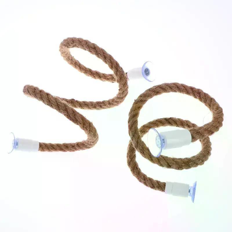 Linen Rope Bird Perch Flexible NonSlip Suction Cup Easy Install for Parakeets Budgies Cage Decor