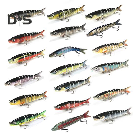 13.5CM/19G Multi-Jointed Fishing Lure with Hooks Slow Sinking 8-Section Swimbait Bionic Hard Artificial Bait Freshwater Saltwater Fishing Accessories