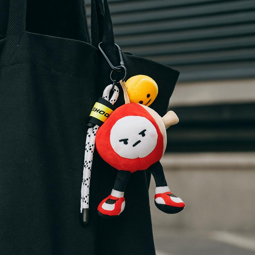 Flauschiger Tischtennis-Puppe Anhänger PP-Baumwolle Sport Plüsch Schlüsselanhänger Geburtstag Weihnachten Geschenk