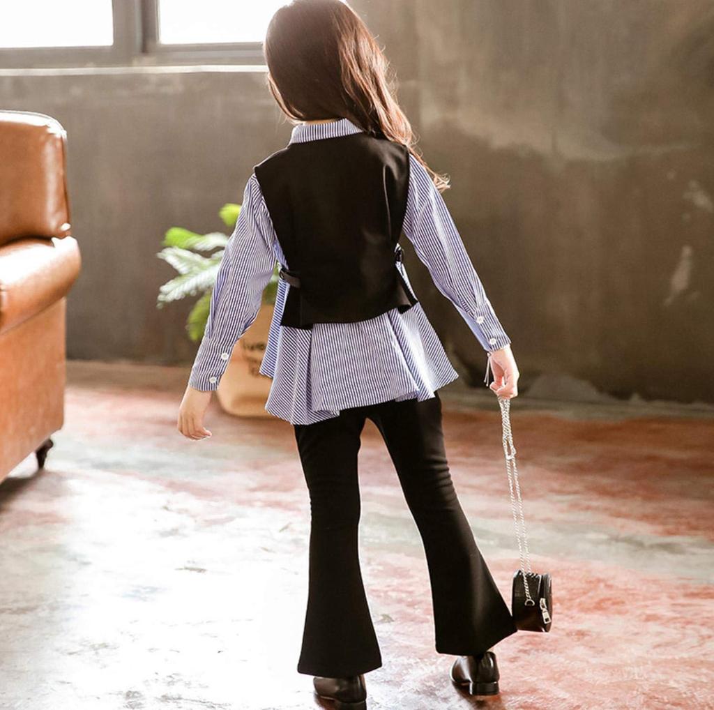 VIISEN Niedlich Langärmlig und Perfekt für Junior und Casual Perfekt für Schuleintritt und Alltag Geeignet für und Größen Größe Mädchen 3-teiliges Set