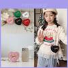 Kids Summer Girls Kids Cute Heart Pu Crossbody Bag For Daily Use