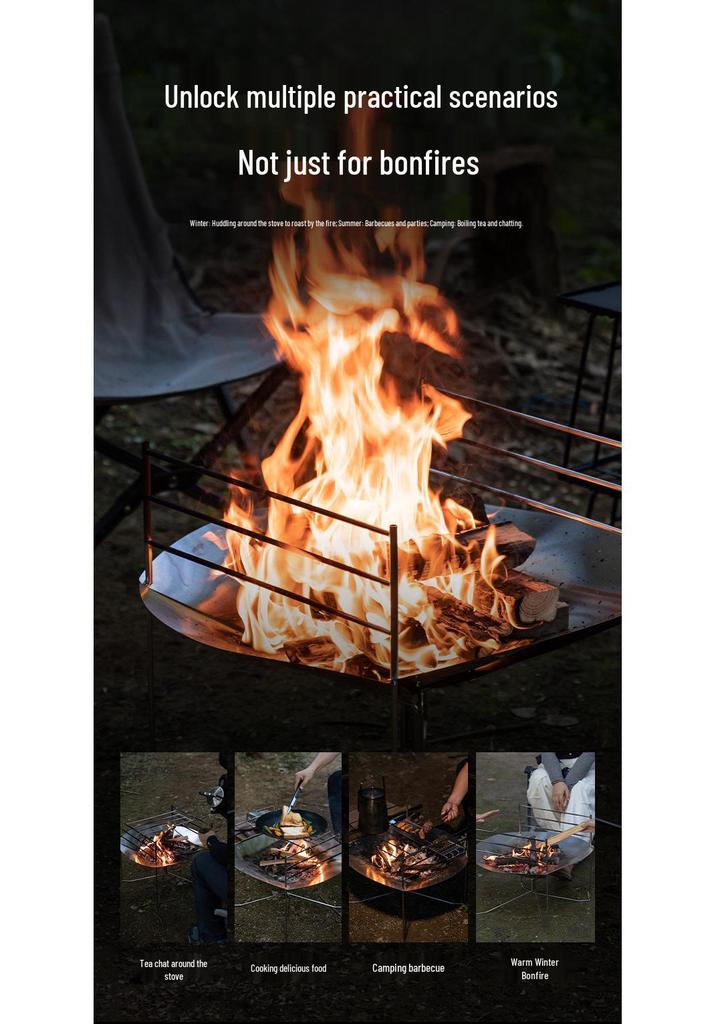 Keman A3-Q Stainless Steel High-Temperature Resistant Foldable Firebed Petal Design