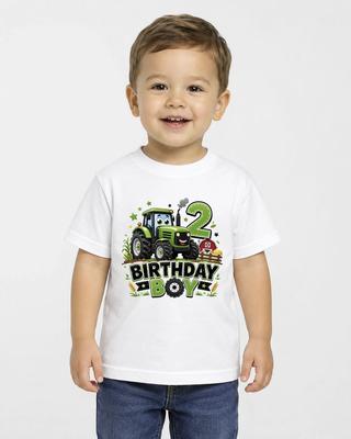 Jungen 2. Geburtstag Kinder T-Shirt Traktor Bauernhof Tee Alter 2 Party Outfit Geschenk Oberteil Niedlich