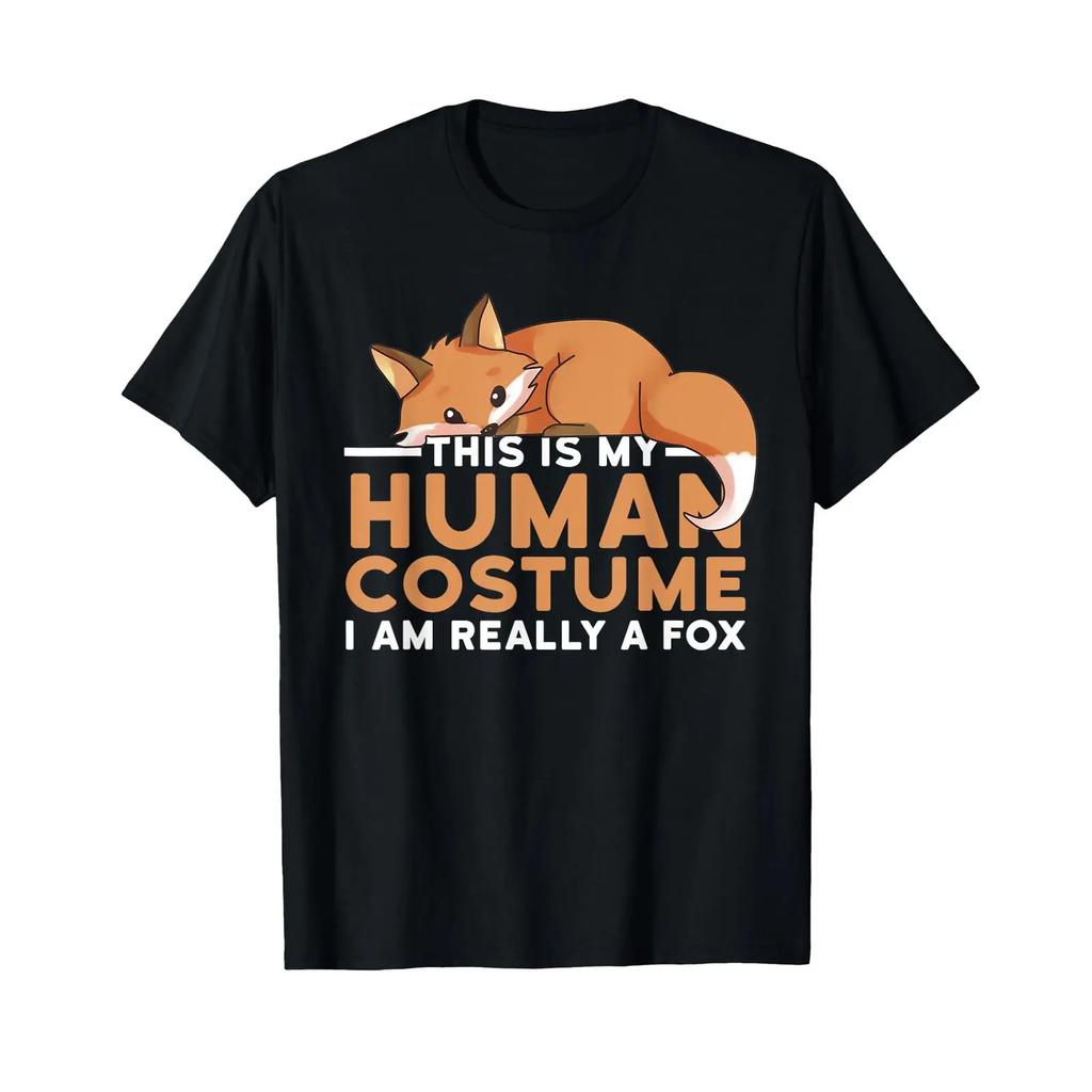 This is My Human Costume I'm Really A Fox Halloween T Shirt vintage Washed Top For Everyday Wear fashion Stretched Stylish Soft