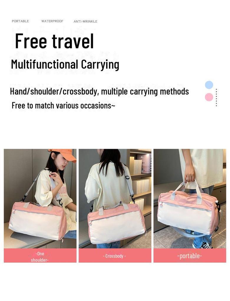 Waterproof Travel Bag with Logo, Large Capacity, Dry/Wet Separation, Shoe Compartment, Lightweight for Business Trips and Fitness.
