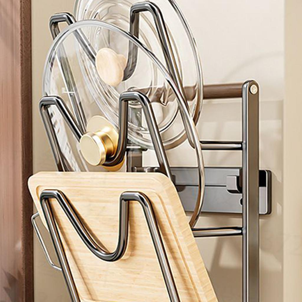 Pot Lid Holder Stainless Spoon Stand With Removable Drip Tray Stainless Pan Lid Rack For Kitchen Home Pantry Counter Restaurant