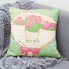 Green Ins Style Fresh Pattern Decorative Pillowcase Living Room Bedroom Square Cushion Pillowcase