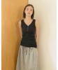 Cotton Bell Layered Trim Sleeveless - Black