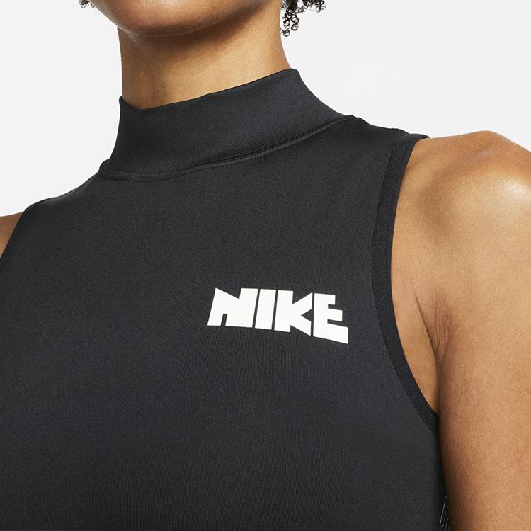 Nike X Sacai Collaborative Logo Color-Block Mock Neck Training Vest Women Tops Black CZ4694-010