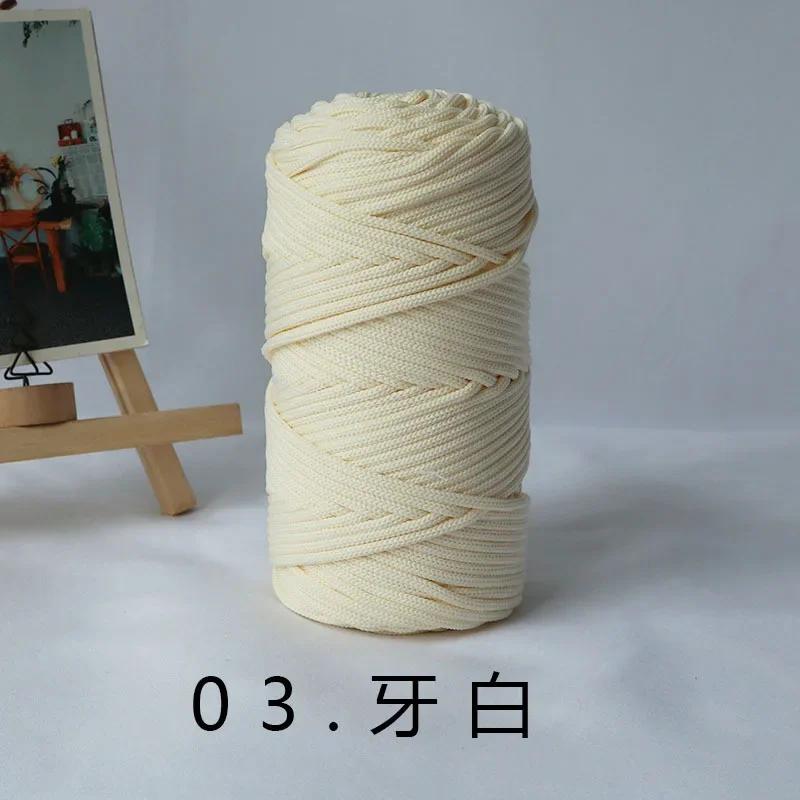 300g/4mm Polyester Nylon Mischgarn Große Rolle Runder Hohlfaden DIY Handgewebtes Wandteppich Dekorationsgarn Häkelstrang
