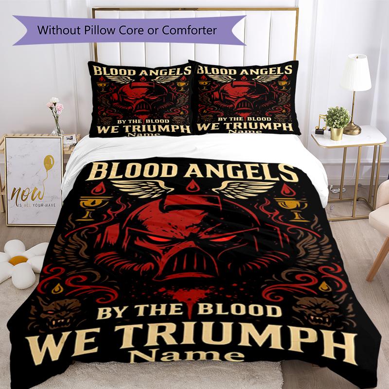 3Pcs Custom Name Warhammer 40K Bedding Set Duvet Cover Closure Includes 1Duvet Cover 2Pillowcases Soft And Comfortable For All Seasons