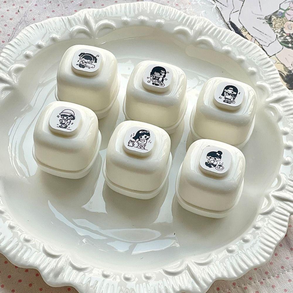 

Pastel Mini Cream Stamp DIY Scrapbook Journal Seal Stamp Cartoon Assorted Stamp Drink Water