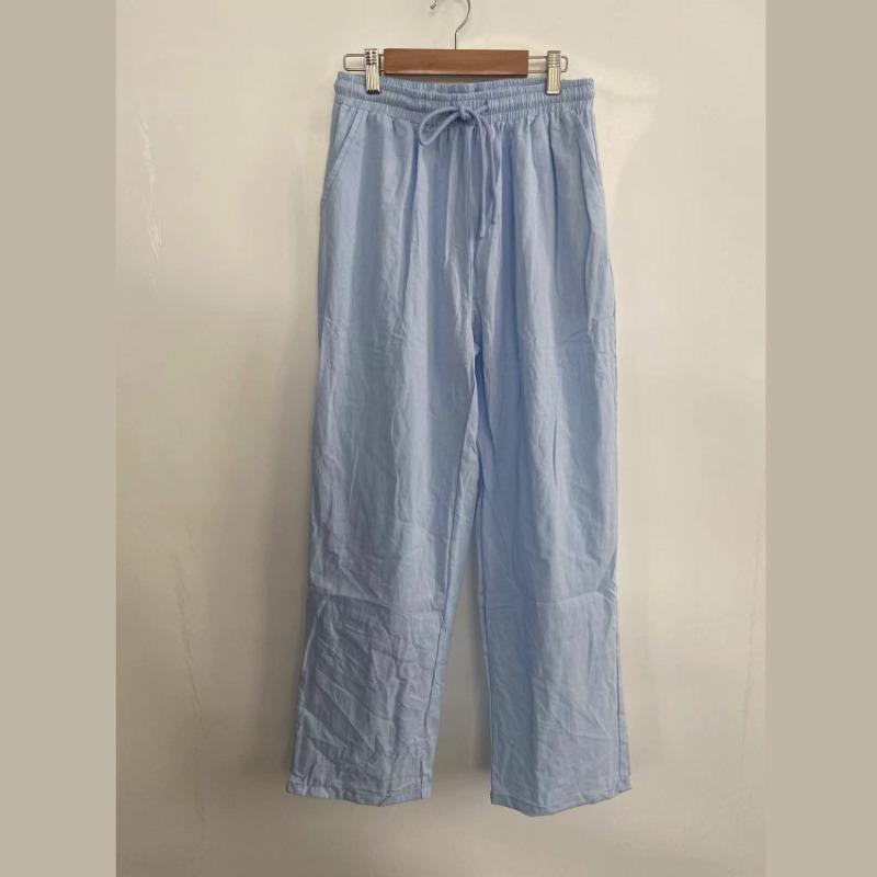 GMXIA Women's Fashion Casual Solid Color Print High Waist Pants & Capris