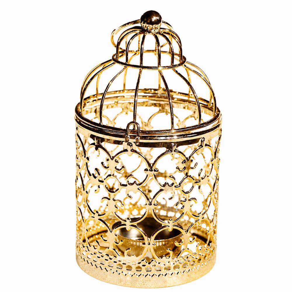 Iron Art Candle Holder Bird Cage Desktop Ornament Craft Wedding Ornament