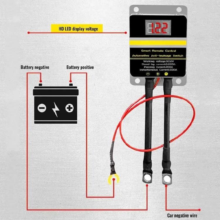 Voltage Sensitive Power Cut Off Device for 12V Vehicle Batteries Disconnect Switches Easy Install Broad Compatibility