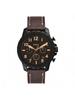 Bowman Chronograph Quartz Men's Watch, Featuring Brown Dial Brown Leather Strap, Triple Sub-dials Sporty Look. Perfect Everyday Vintage . FS5601