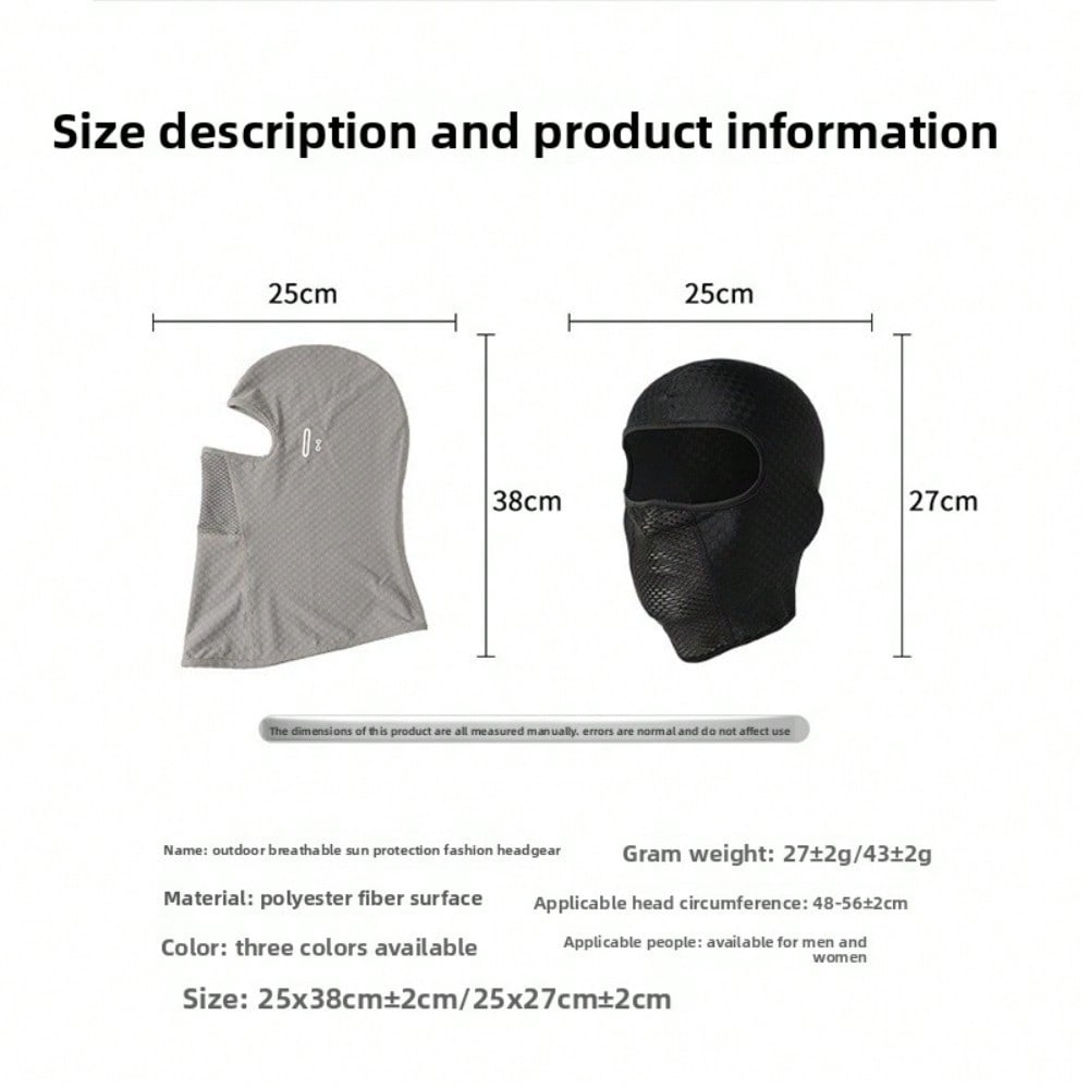 Summer Sunscreen Cycling Mask Hood Ice Silk Quick-Drying Breathable Moisture-Absorbing Bicycle Motorcycle Liner Helmet Equipment
