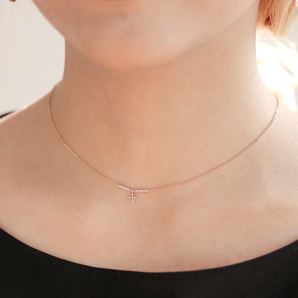 [Eunoia] Hugo 925 Silver Necklace Rose Gold