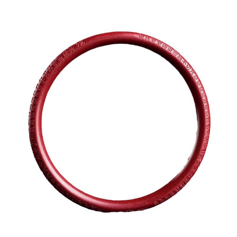 Natural Cinnabar Bangle: Purple Gold Sand Heart Sutra Design for Women