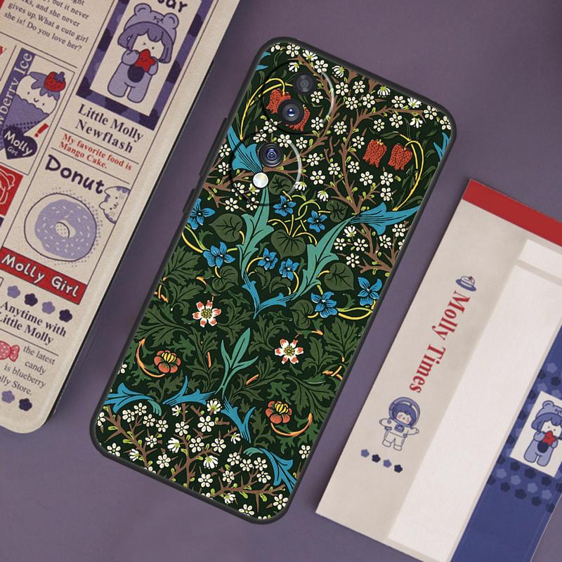 

William Morris Case For Honor Magic 6 5 7 Pro Honor 200 Pro 50 70 90 Lite X9b X9a X8b X8a X8 X9 X9c Cover Honor Magic7 Pro