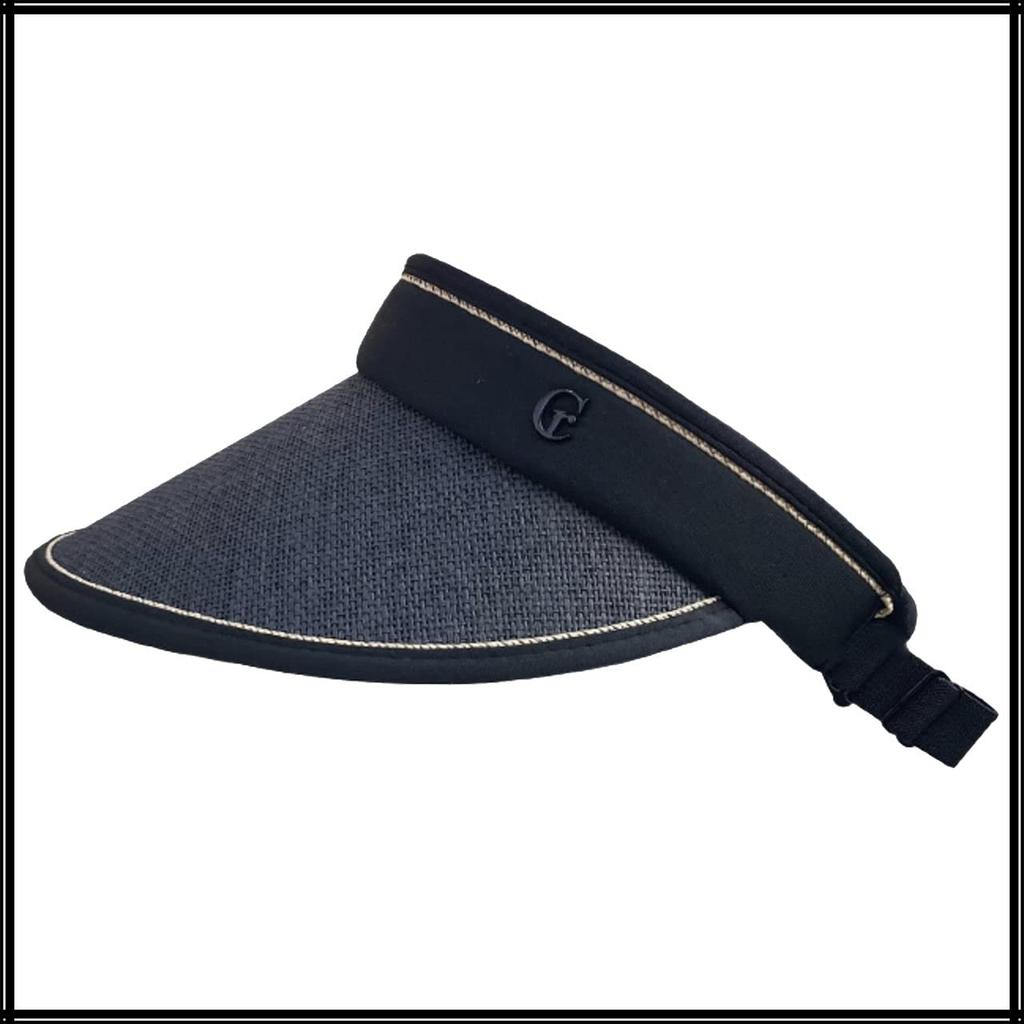 Sun Long Brim CA554 [White Fang] Visor, Visor, Plain, Hat, Foldable, Lightweight, Running, Cap, Women's (Black)