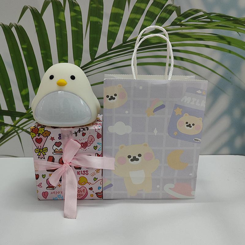 Time Bird LED Alarm Clock with USB Charging - Silent Cartoon Bedside Night Light for Bedroom or Dorm