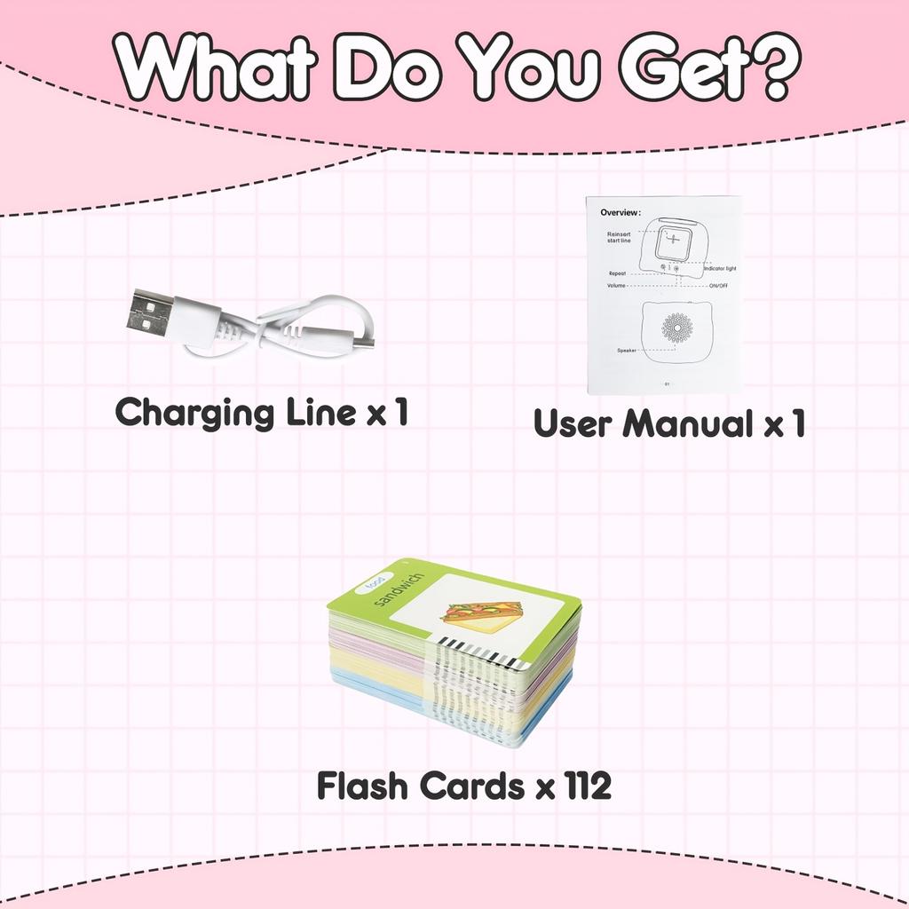 Educational Flash Card Toy with Electronic Card Reader for Language Learning Early Childhood Development Interactive Learning Tool for Kids