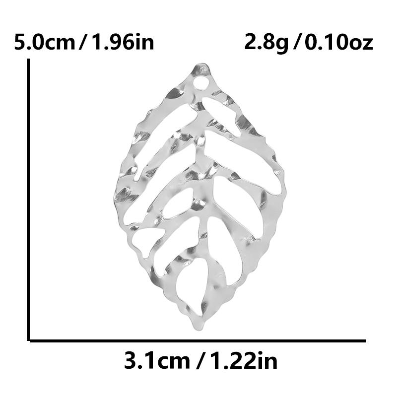 5pcs Plant Charm Ear Of Wheat Tree Leaf Stainless Steel Pendants For Jewelry Making Supplies Ginkgo Leaf DIY Earrings Bracelets
