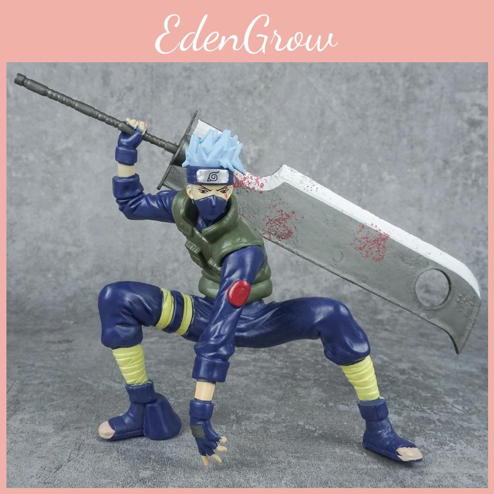 Naruto Kakashi Pvc Figure Model With Large Sword For Collectors Display And Desk Decor