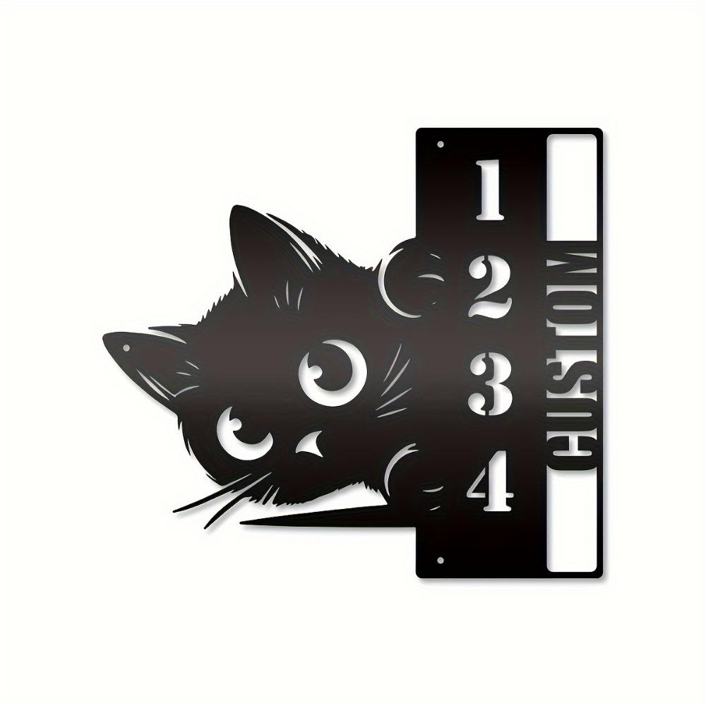 Metal Cat Door Sign Outdoor Home Decor
