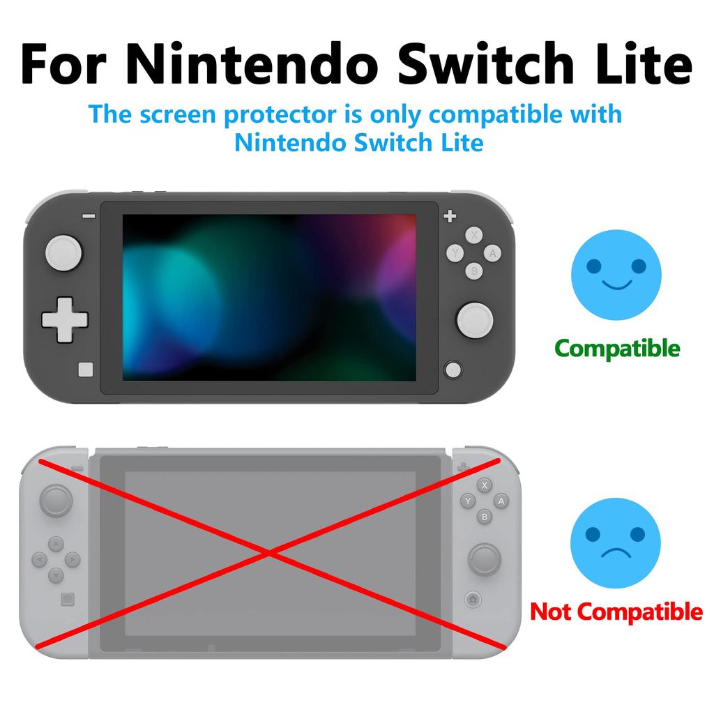 eXtremeRate Transparent HD Clear Screen Protector for Switch Tempered Glass Screen Protector for Switch Lite Lite, [Scratch-Resistant,