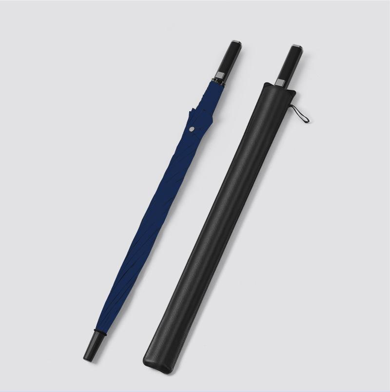 New creative golf double straight bar enlarged high-end leather set 280t fabric strong and durable umbrella