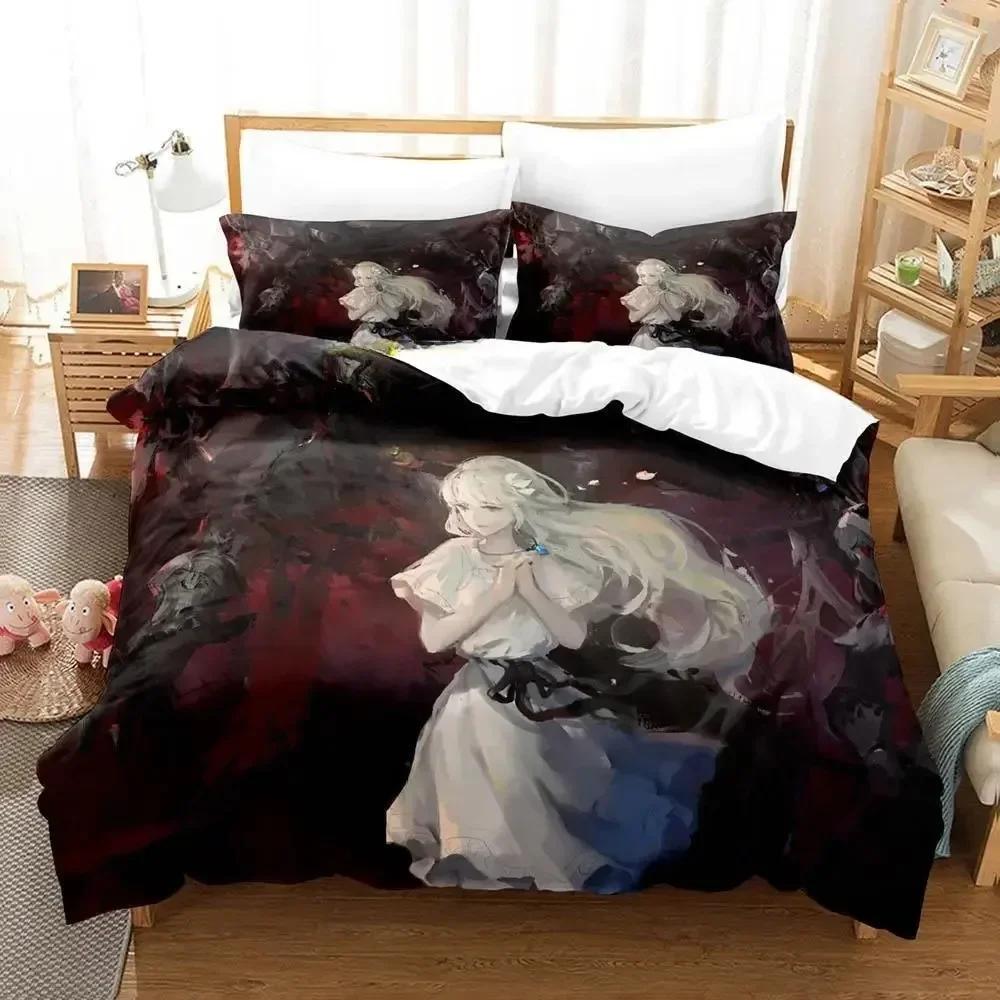 3D Print Game Ender Lilies Quietus Of The Knights Bedding Set Cartoon Anime Three-Piece Set Adult Kid Bedroom Duvet Cover Sets