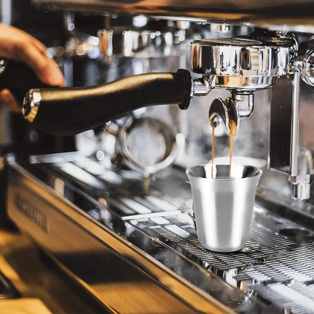 Leeseph Paslanmaz Çelik Espresso Fincanları, Çift Duvar Yalıtımlı Kahve Kupası, Ev İçi, Dış Mekan, Ofis için Demitasse İçme Fincanı