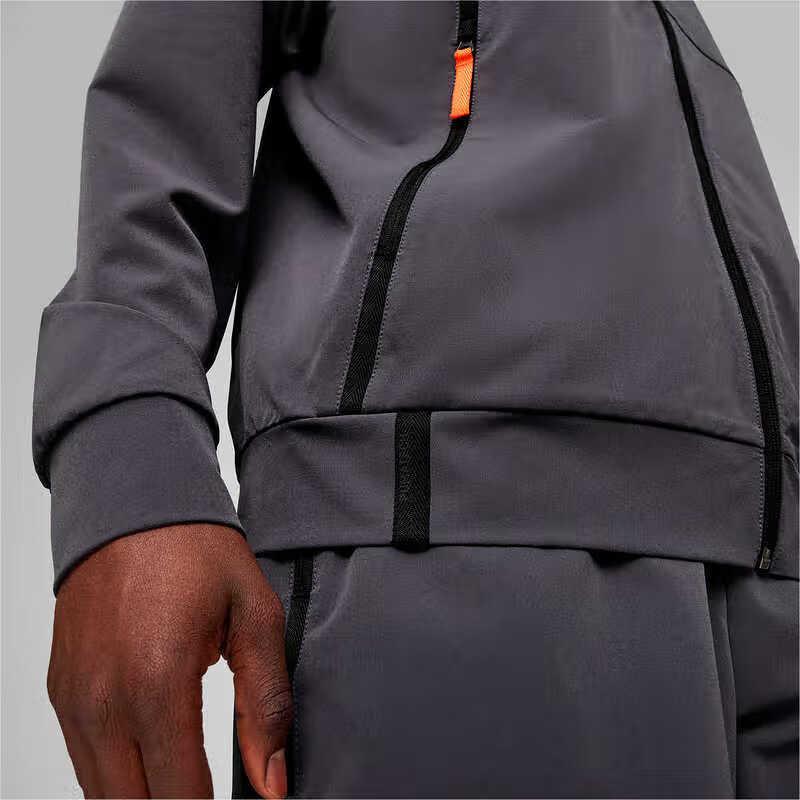 Puma Color Block Design Comfortable Hooded Long Sleeve Zipper Cardigan Sweatshirt Unisex Outerwear Galaxy-Gray 626178-69