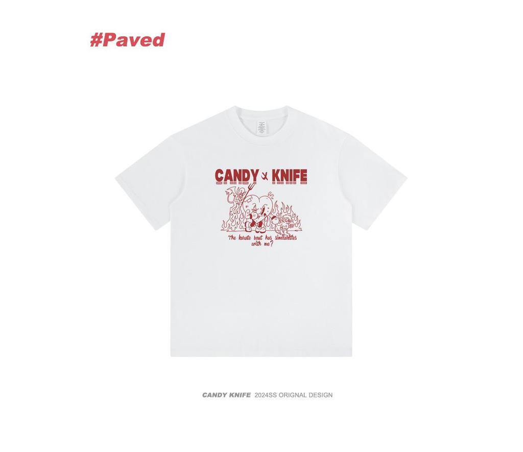 Engel & Teufel Cartoon Liebe/Hass Streetwear Paar T-Shirt - Unisex Kurzarm