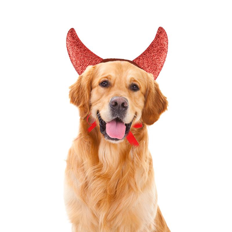 And Black Whimsical Red Felt Devil Horns Headband For Pets Ideal For Halloween Parties And Gift Giving