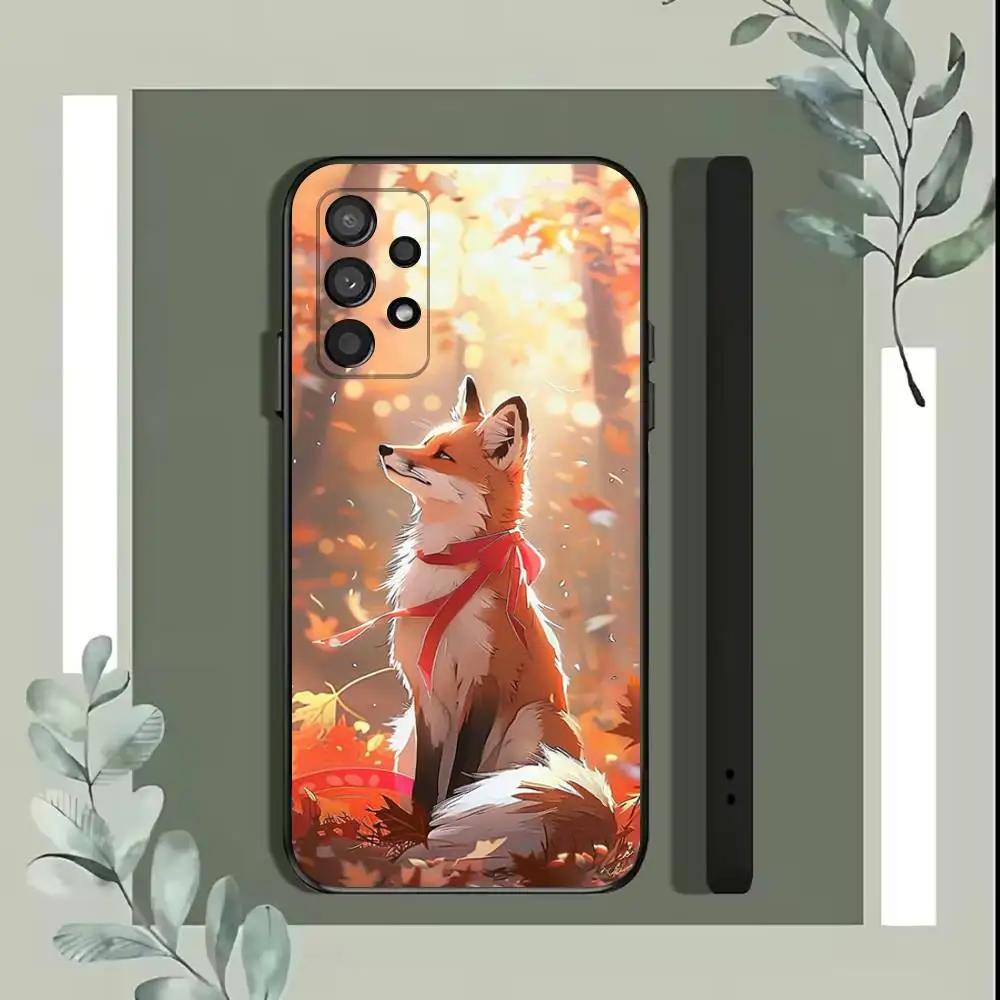 Handyhülle mit Cartoon-Tieren (Bär, Fuchs) für Samsung S25, S24, S21, S22, S23, S30, Ultra, S20, Plus, Fe, Lite, 5G (Schwarz)
