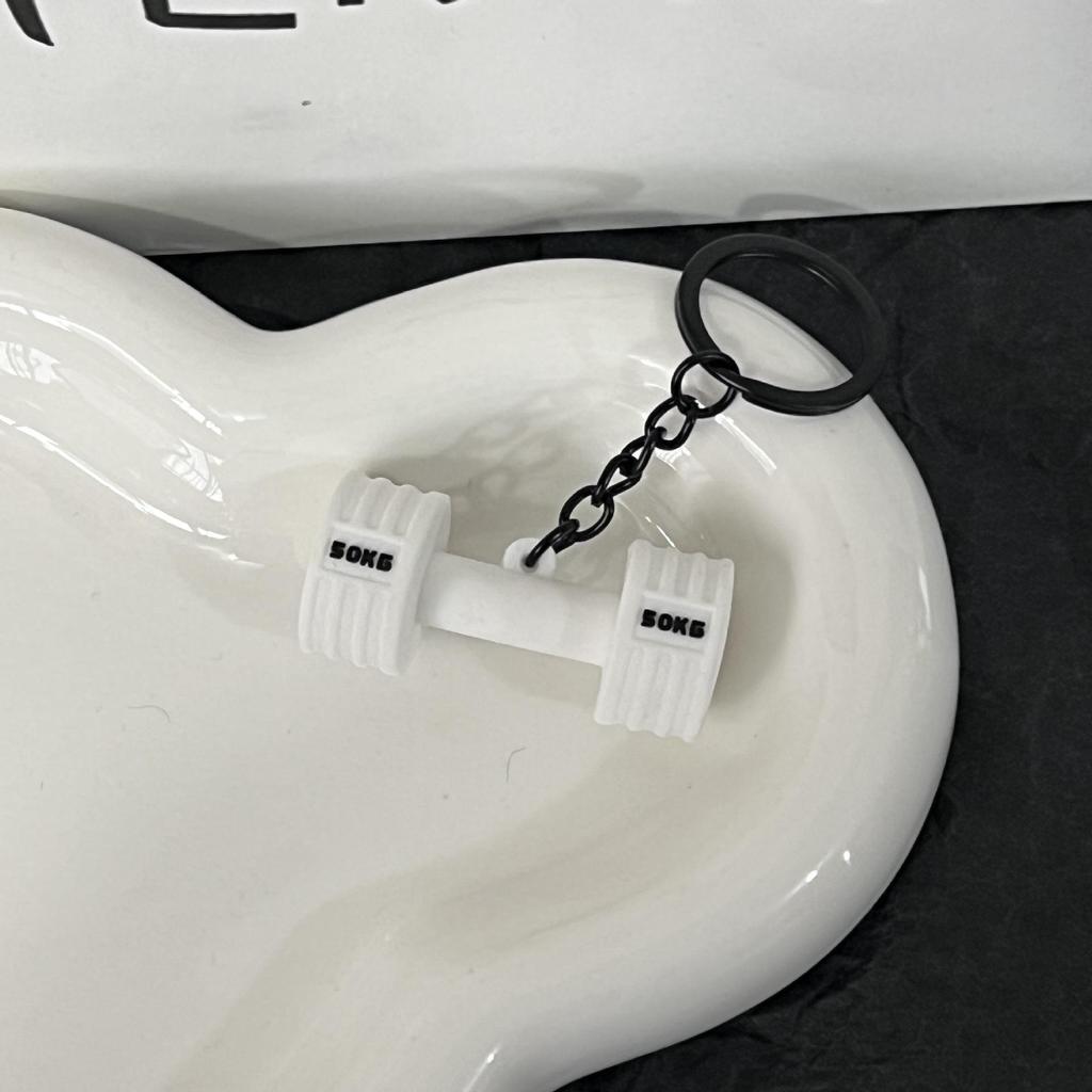 Miu Series Dumbbell Plate Keychain: Trendy Fitness Accessory & Sports Jewelry Gift