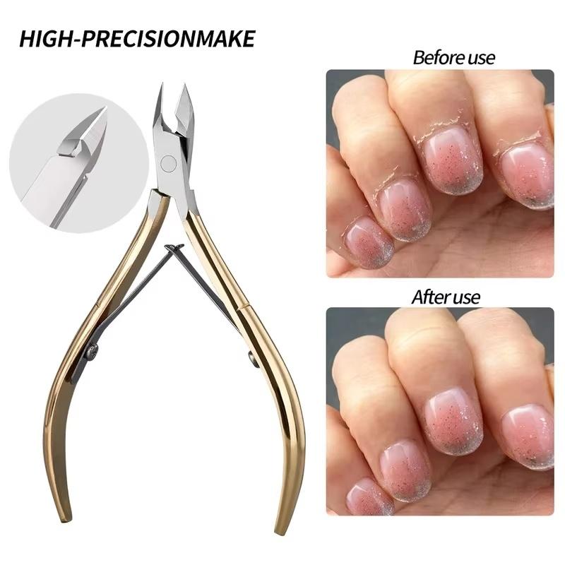 Premium Goldene Nagelhautzange, Edelstahl Maniküre Pediküre Werkzeug für abgestorbene Haut & Nagelpflege
