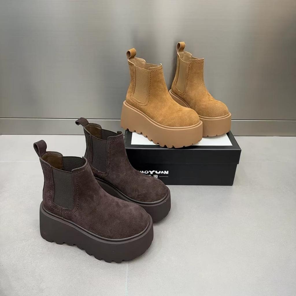 Női Chelsea csizma őszi és téli új muffin platform rövid csizma női cigaretta csizma Martin csizma