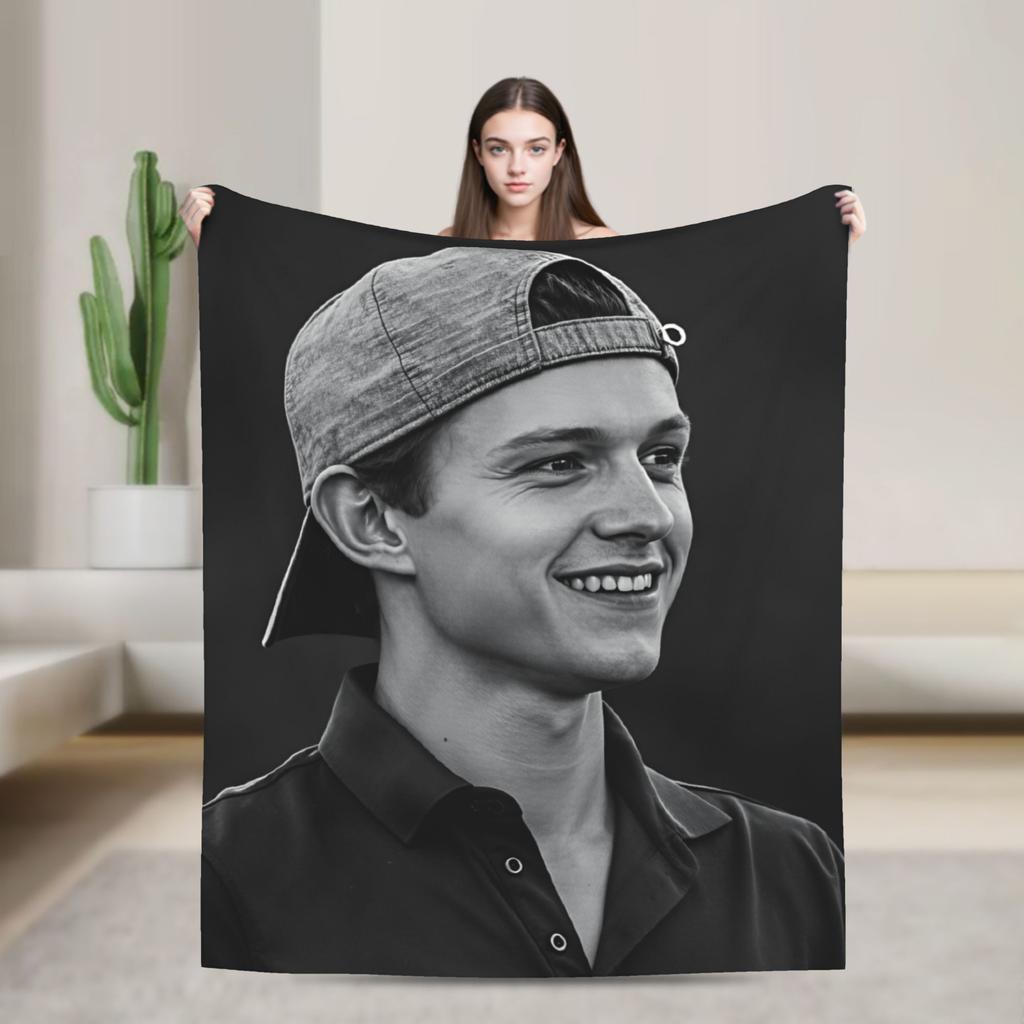 Tom Holland Warm Blanket For Living Room Funny Throw Blanket Spring Travel Car Flannel Bedspread