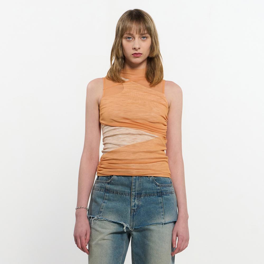 Kimjisu Layered Sleeveless _ Orange