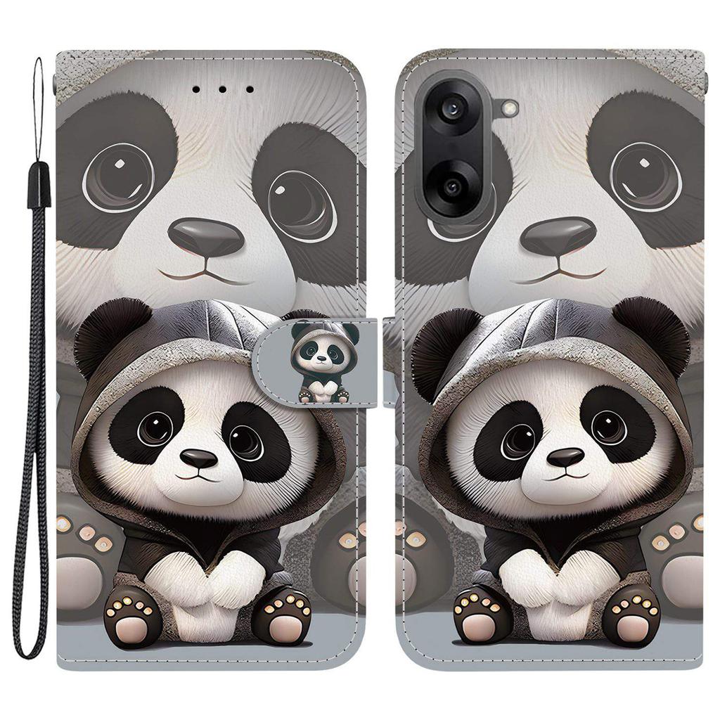 Für OnePlus Nord CE5 5G/Ace 5 Racing 5G Brieftasche Hülle Musterdruck Leder Ständer Handyhülle mit Riemen